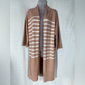 LOFT Outlet Tan peach open 3/5 sleeves Knit Sweater Size Large